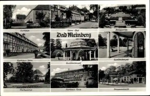 Ak Horn Bad Meinberg, Kurheim, Sternbad, Quellentempel, Kurhaus Stern, Kurhaus Rose, Brunnenhalle