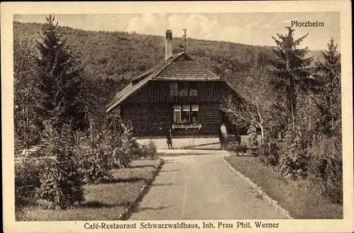 Ak Pforzheim im Schwarzwald, Cafe Restaurant Schwarzwaldhaus