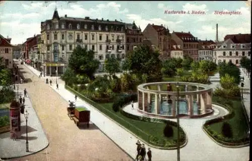 Ak Karlsruhe in Baden, Stefansplatz