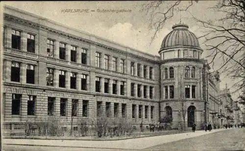 Ak Karlsruhe in Baden, Gutenbergschule