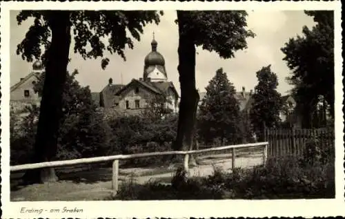 Foto Ak Erding in Oberbayern, am Graben, Schöner Turm