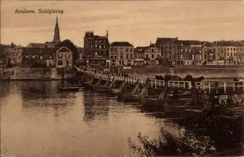 Ak Arnhem Gelderland Niederlande, Schiffbrücke