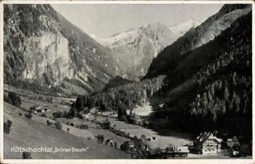 Ak Bad Gastein in Salzburg, Blick ins Kötschachtal mit Hotel Grüner Baum, Berglandschaft, Wald