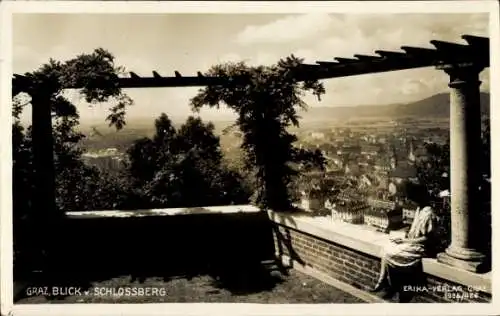 Ak Graz Steiermark, Blick vom Schlossberg