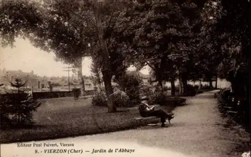 Ak Vierzon Cher, Abbey Garden