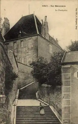 Ak Gray Haute Saône, Rue Malcouverte, Le Presbytere