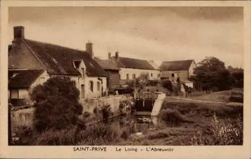 Ak Saint Prive Yonne, Le Loing, L'Abreuvoir