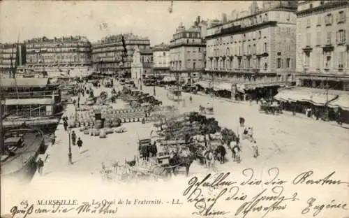 Ak Marseille Bouches du Rhône, Quai de la Fraternite