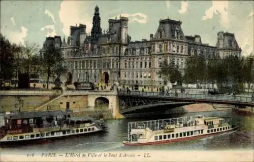 Ak Paris, Rathaus, Pont d'Arcole