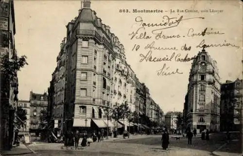 Ak Paris XVIII Montmartre, La Rue Custine, coin Lecuyer