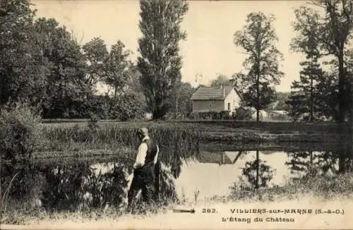 Ak Villiers sur Marne Val de Marne, L'Etang du Chateau