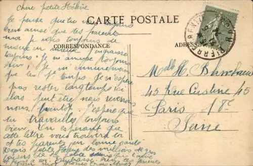 Ak Pierre Bénite Rhône, Le Perron, Chapelle, Don de Madame Rambaud