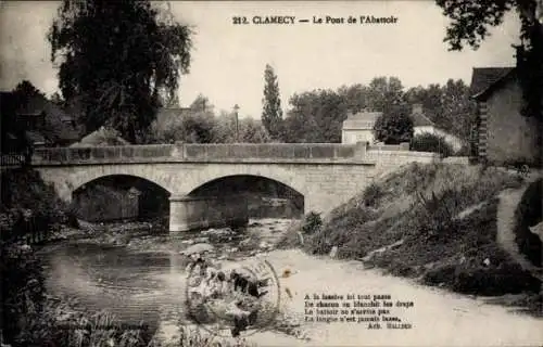 Ak Clamecy Aisne, Pont de l'Abattoir