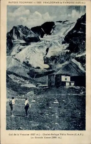 Ak Pralognan la Vanoise Savoie, Col de la Vanoise, Chalet-Refuge Felix Faure, Grande Casse