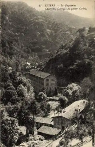 Ak Thiers Puy de Dôme, Les Papeleries, Ancienne fabrique du paper timbre