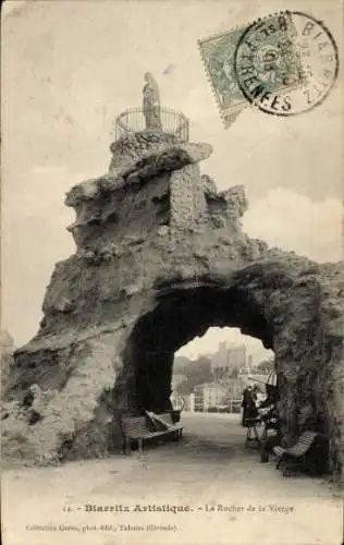 Ak Biarritz Pyrénées Atlantiques, Der Felsen der Jungfrau