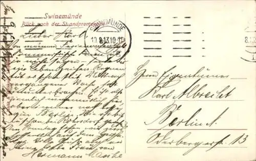 Ak Świnoujście Swinemünde Pommern, Strandpromenade