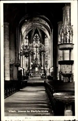 Ak Villach in Kärnten, Inneres der Stadtpfarrkirche