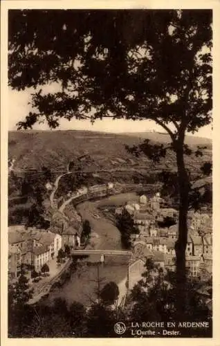 Ak La Roche en Ardenne Wallonien Luxemburg, Panorama, l'Ourthe, Dester