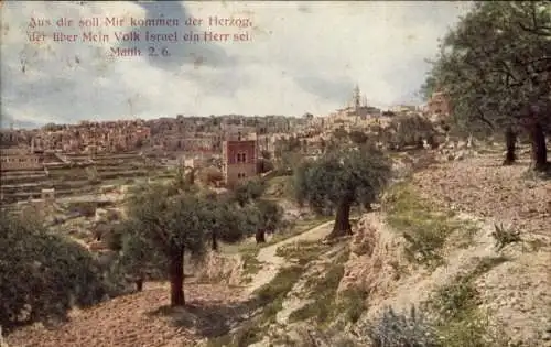 Ak Bethlehem Palästina, Gesamtansicht