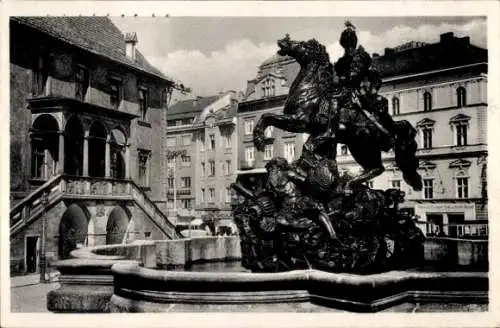 Ak Olomouc Olmütz Stadt, Caesarstatue