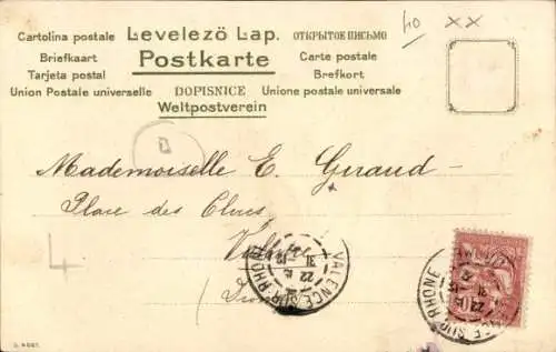 Künstler Ak Klein, Catharina, Veilchen, Psalm, Fröhliches Neujahr