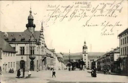 Ak Adorf im Vogtland, Marktplatz