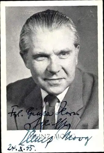 Ak Schauspieler Heinz Moog, Portrait, Autogramm