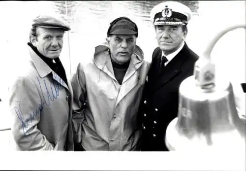 Ak Schauspieler Gunner Möller, Klaus Hähnen, Helmut Lange, Portrait, Autogramm, Tatort: Der Schläfer