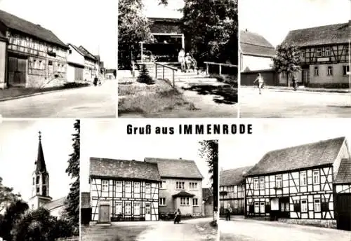 Ak Immenrode Goslar am Harz, Anger, Konsum-Verkaufsstelle, Kindergarten, Kirche, Dorfstraße