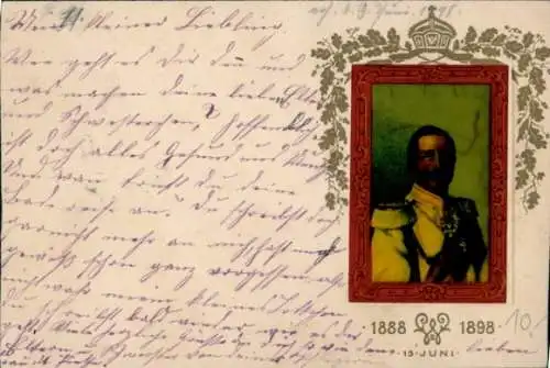 Ganzsachen Ak Kaiser Wilhelm II., Packetfahrt Jubiläumskarte, Diaphanie