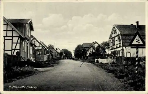 Ak Rothesütte Ellrich Harz Thüringen, Straßenpartie im Ort