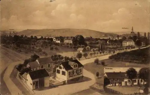 Künstler Ak Nackenheim am Rhein, Gasthaus Wacht am Rhein