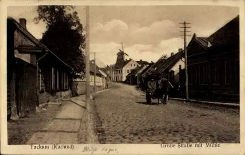 Ak Tukums Tuckum Lettland, Große Straße m. Mühle