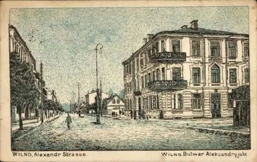 Ak Vilnius Wilna Wilno Litauen, Alexandr-Straße