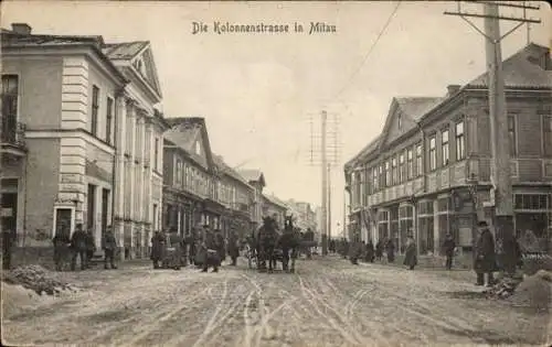 Ak Jelgava Mitau Lettland, Kolonnenstraße