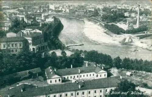 Ak Vilnius Wilna Litauen, Stadtteilansicht, Vogelschau