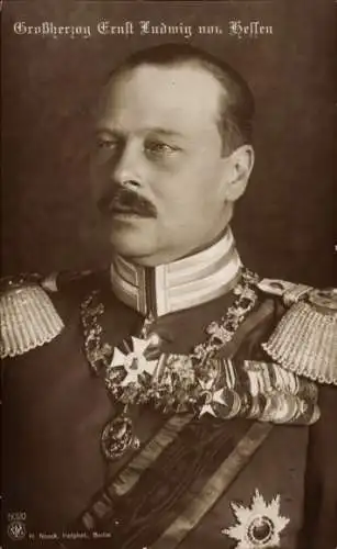 Ak Großherzog Ernst Ludwig von Hessen, Portrait, Uniform, Orden