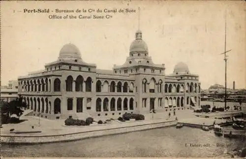 Ak Port Said Ägypten, Bureaux de la Cie du Canal de Suez, Blick auf Gebäude