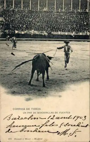 Ak Corrida de Toros, Un par de Banderillas de Fuentes