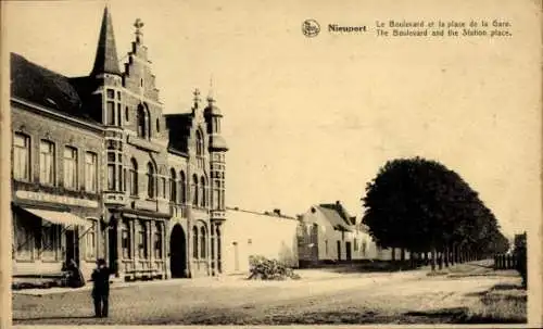 Ak Nieuport Nieuport Westflandern, Der Boulevard und Place de la Gare