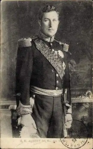 Ak König Albert I. von Belgien, Portrait in Uniform