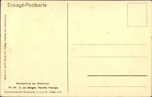 Künstler Ak Bergen, C. von, Feuchte Passage, Fuhrwerk, Fluss, Kinder