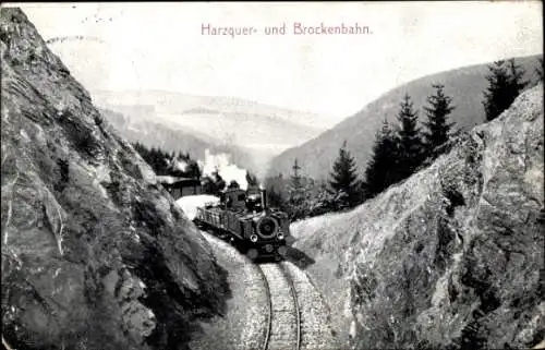 Ak Harzquerbahn, Brockenbahn, Dampflok