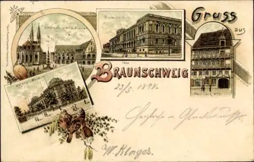 Litho Braunschweig in Niedersachsen, Polytechnikum, Altstadtmarkt, Haus Sack No. 5, Museum