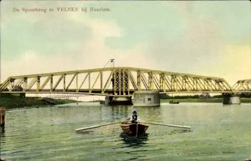 Ak Velsen Nordholland Niederlande, Eisenbahnbrücke