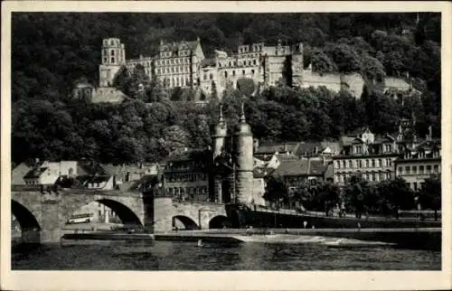 Ak Heidelberg am Neckar, Schloss, Neckarbrücke