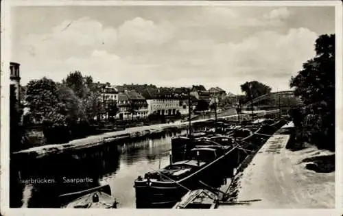 Ak Saarbrücken, an der Saar, Boote