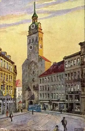 Künstler Ak Wagner, Richard, München Oberbayern, Peterskirche, Rindermarkt