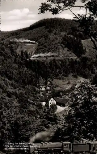 Ak Triberg im Schwarzwald, Dreibahnlinie beim Bachjörg